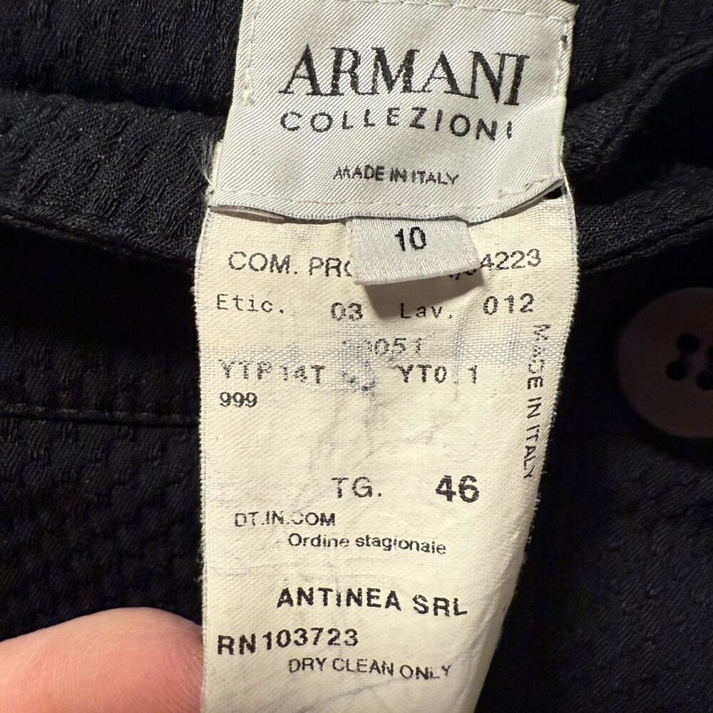 Armani Collezioni Black Dress Pants Women’s 10 Textured - Picture 2 of 3